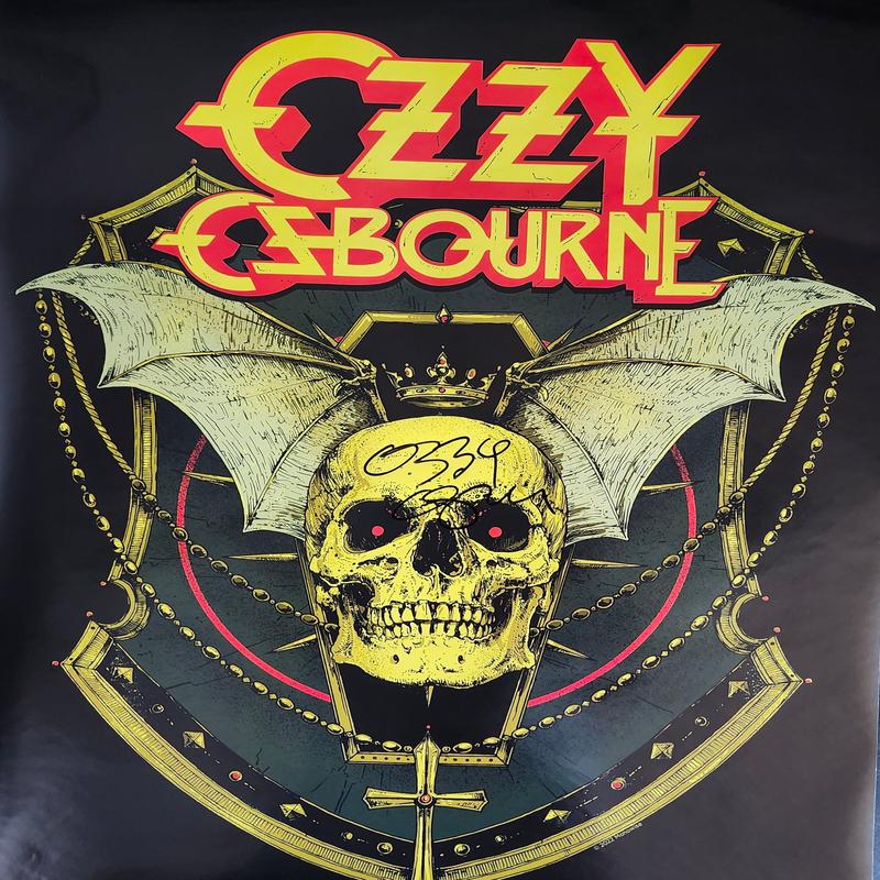 OZZY OSBOURNE Signed Poster Skull COA Hologram