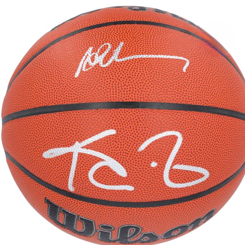 Anthony Evans and Kevin Garnett signed basketball
