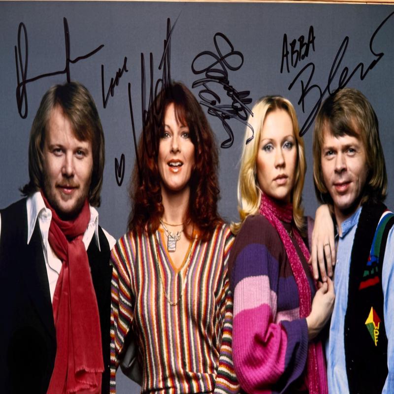 Abba signed autographed photo black marker COA hologram