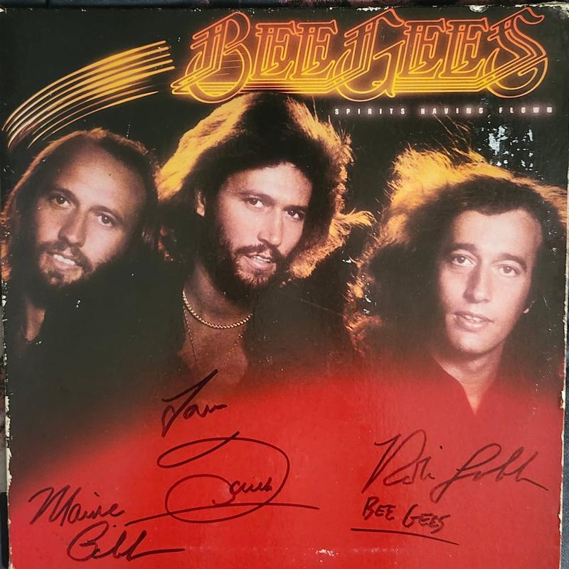 THS BEE GEES Signed Album Spirits Having Flown COA Hologram