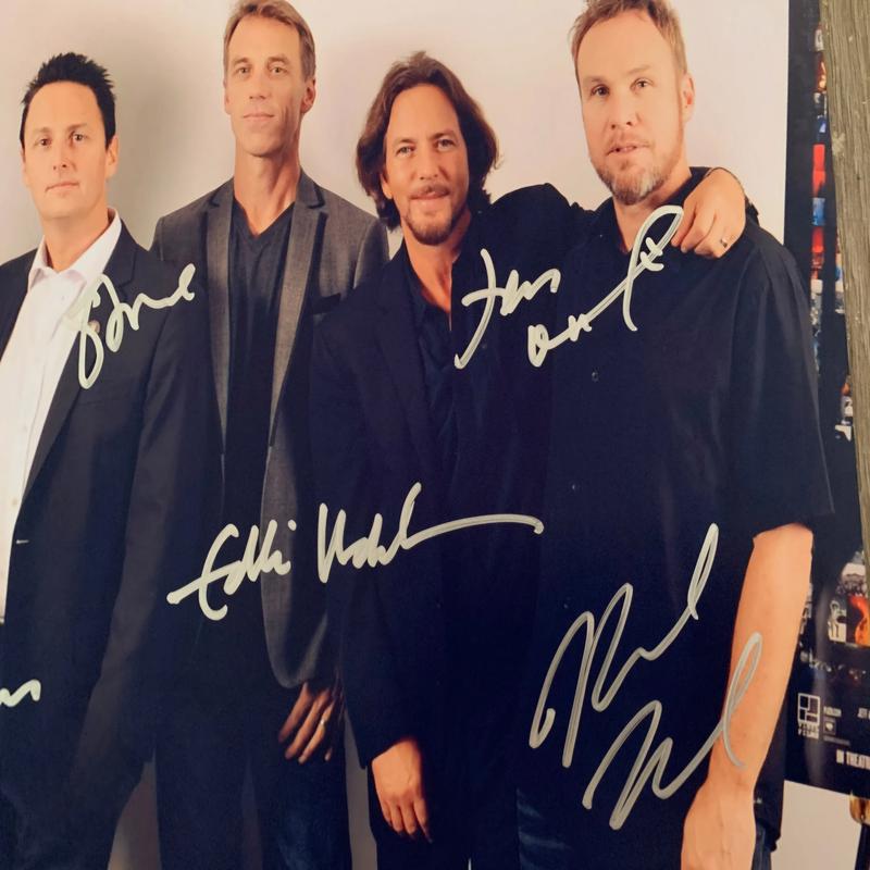 PEARL JAM band signed autographed photo silver marker COA Hologram