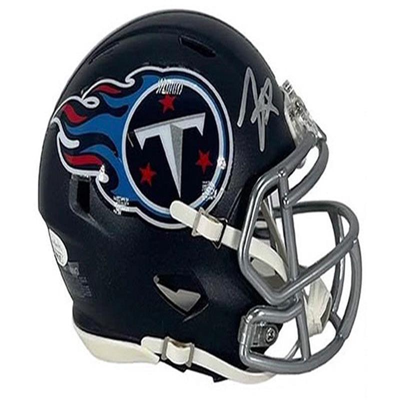 Tyjae Spears Signed Tennessee Titans Mini Football Helmet JSA