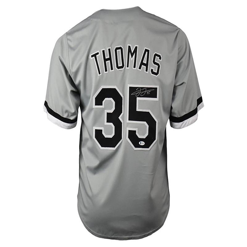 Frank Thomas Autographed Signed Chicago Gray Baseball Jersey (Beckett)