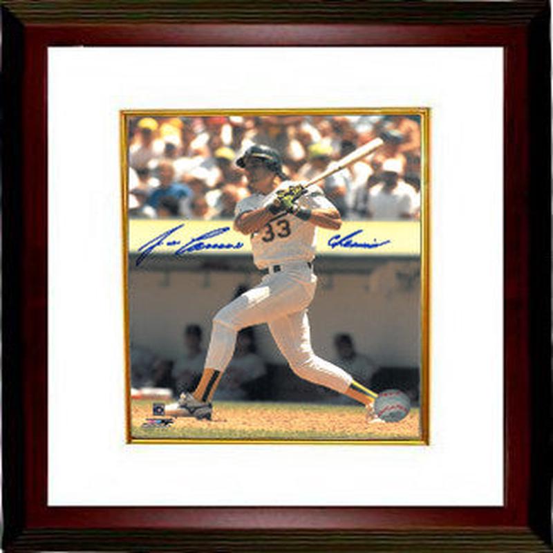 Jose Canseco signed Oakland A\'s 8x10 Photo Custom Framing - JSA Authenticated w/ Chemist