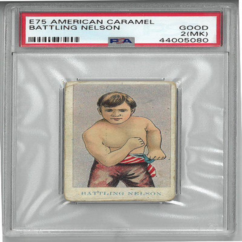 Battling Nelson 1909 E75 American Caramel Prize Fighter Card- PSA Graded 2 Good (MK)