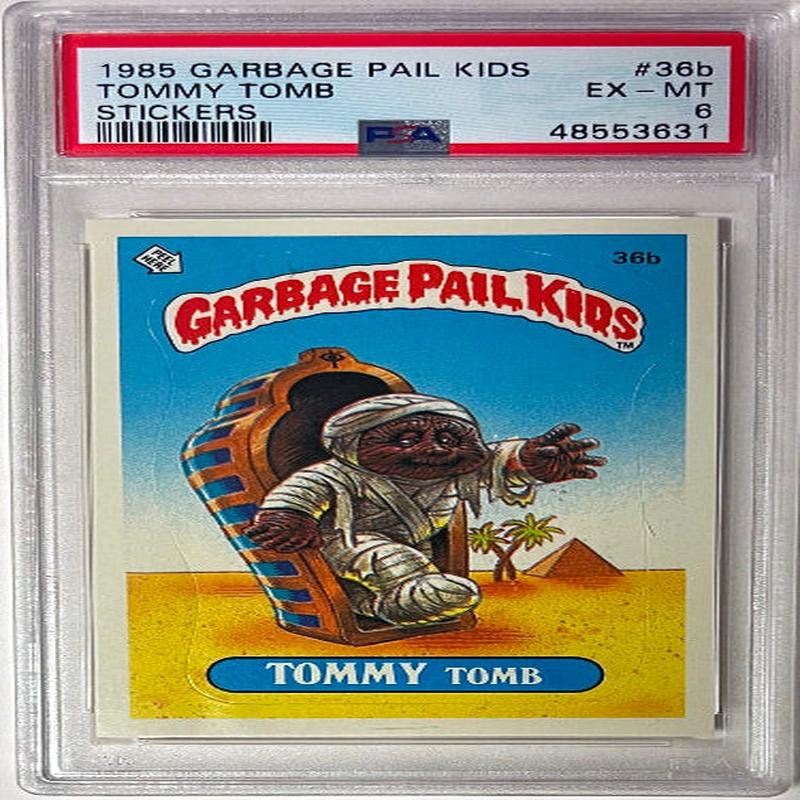 1985 Topps Garbage Pail Kids Series 1 Tommy Tomb Stickers #36b- PSA Graded 6 EX-MT