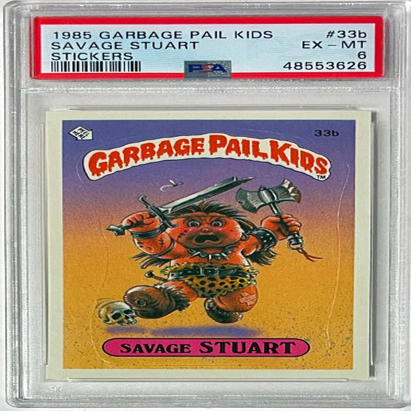 1985 Topps Garbage Pail Kids Series 1 Savage Stuart Stickers #33b- PSA Graded 6 EX-MT