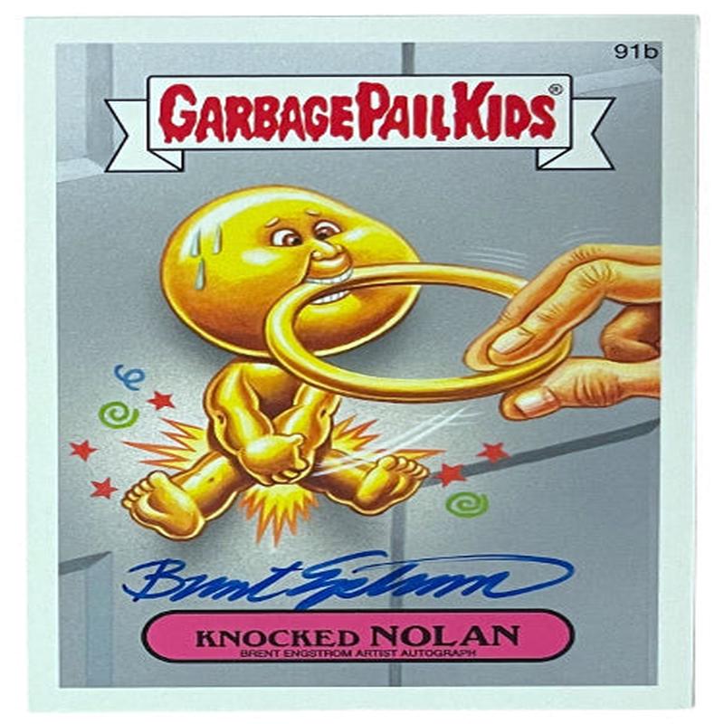 2014 Topps Garbage Pail Kids Brent Engstrom Artist signed Knocked Nolan Card #91b