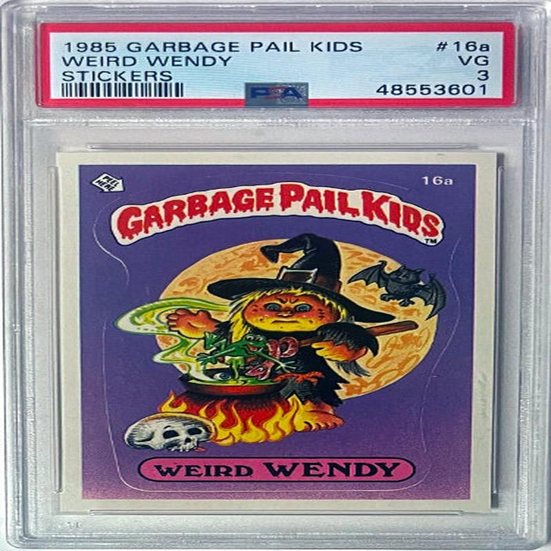 1985 Topps Garbage Pail Kids Series 1 Weird Wendy Stickers #16a- PSA Graded 3 VG