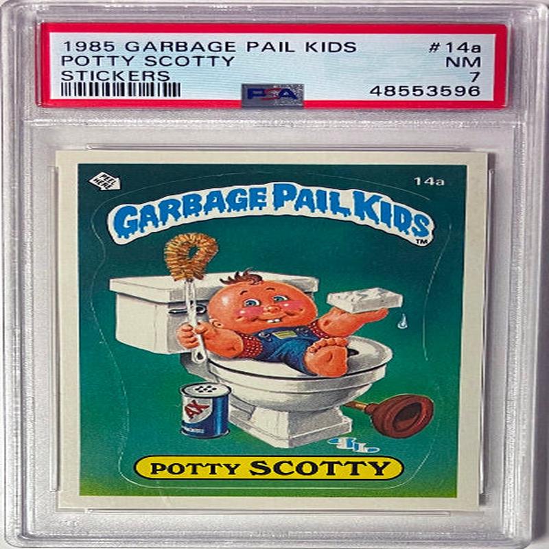 1985 Topps Garbage Pail Kids Series 1 Potty Scotty Stickers #14a- PSA Graded 7 NM