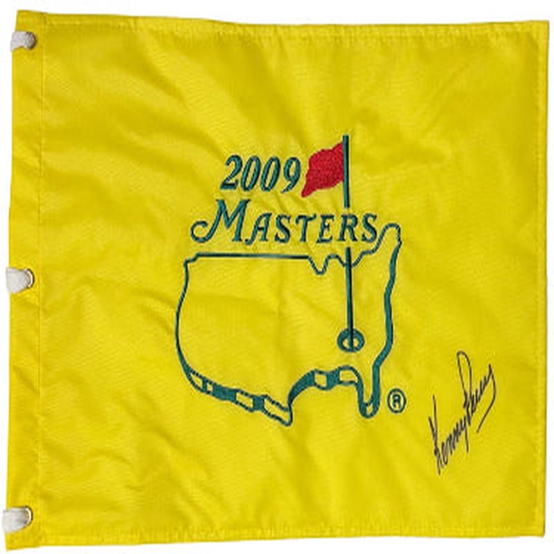Kenny Perry signed 2009 Masters Embroidered PGA Tour Pin Flag Beckett Review