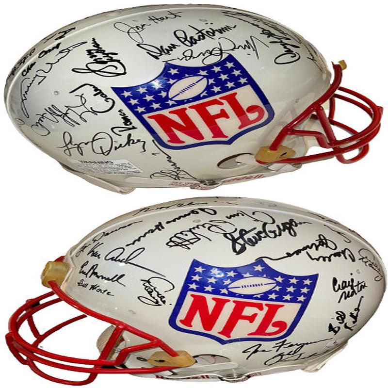 QB LEGENDS signed Official White NFL Logo Riddell FS Proline helmet- 31 Sigs Beckett Review- Sonny Jurgensen/George Blanda
