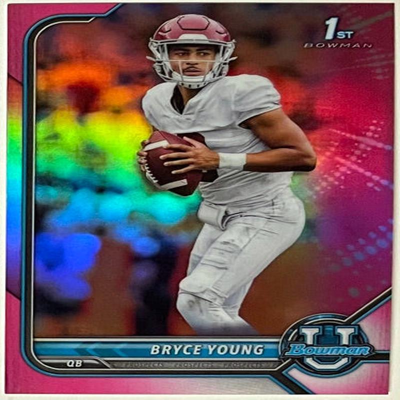 Bryce Young 2022 Bowman U Chrome 1st Pink Refractor Rookie Card (RC) #4 (Alabama/Heisman/Panthers)