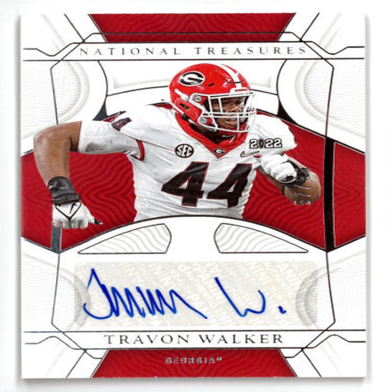Travon Walker signed 2022 National Treasures Collegiate Rookie Auto Card #RCS-TWA (Georgia/Jaguars)