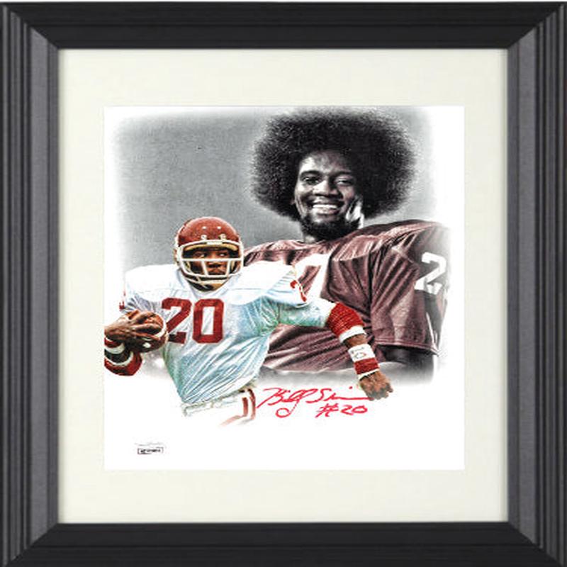 Billy Sims signed Oklahoma Sooners 8×10 Photo Custom Framing #20- JSA Witnessed (Heisman)