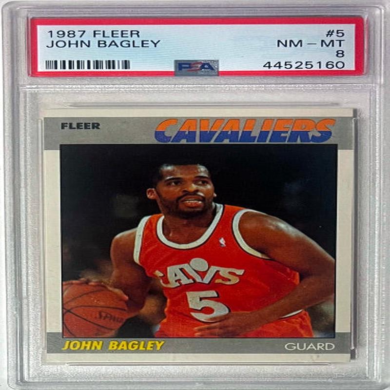 John Bagley 1987-88 Fleer Card #5- PSA Graded 8 NM-MT (Cleveland Cavaliers)