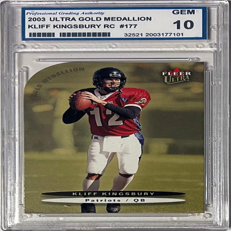 Kliff Kingsbury 2003 Ultra Gold Medallion Die Cut Patriots Football Card #177- Professional Grading Authority Graded 10 Gem Mint