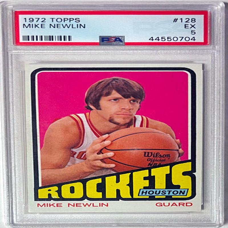 Mike Newlin 1972-73 Topps Rookie Card (RC) #128- PSA Graded 5 EX (Houston Rockets)