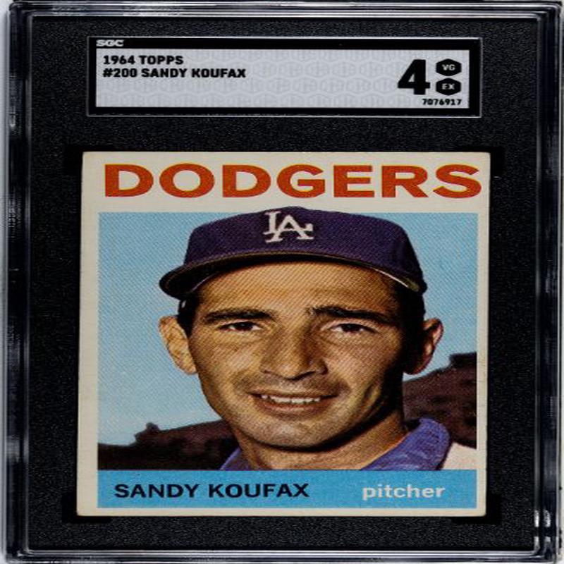 Sandy Koufax 1964 Topps Card #200- SGC Graded 4 VG-EX (Nice/HOF/Los Angeles Dodgers)