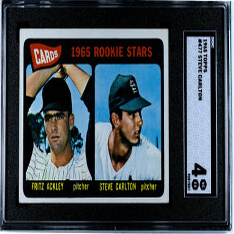 Steve Carlton 1965 Topps Rookie Card (RC) #477- SGC Graded 4 VG-EX (St. Louis Cardinals)
