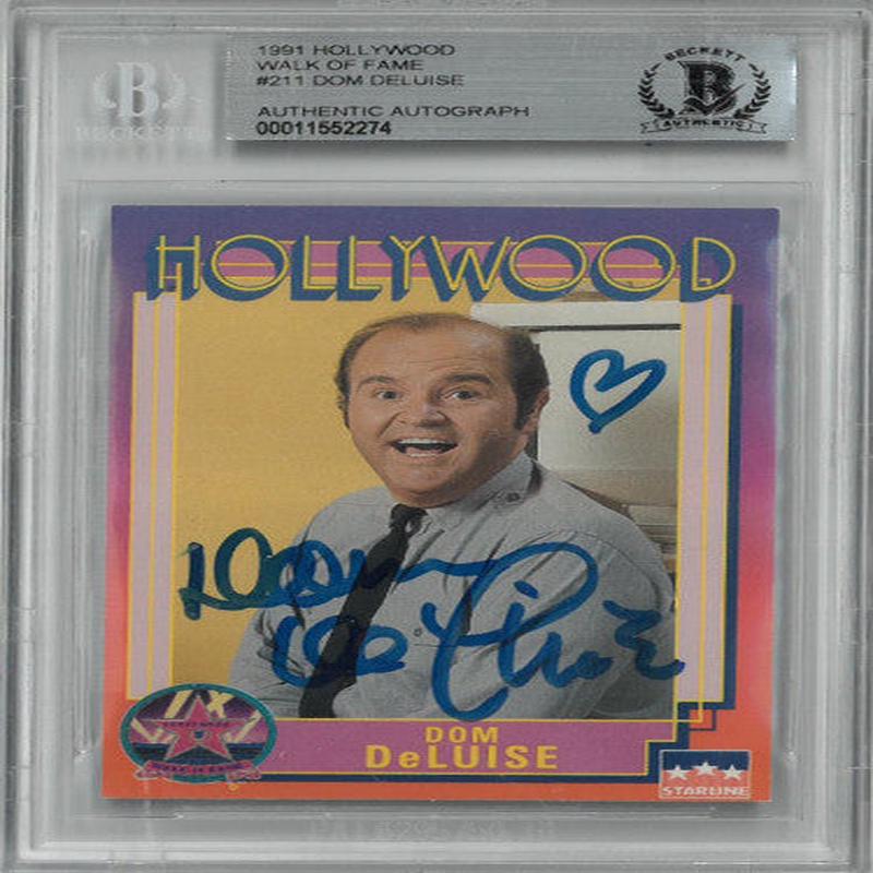 Dom DeLuise signed 1991 Hollywood Walk of Fame Trading Card #211- Beckett Encapsulation #00011552274