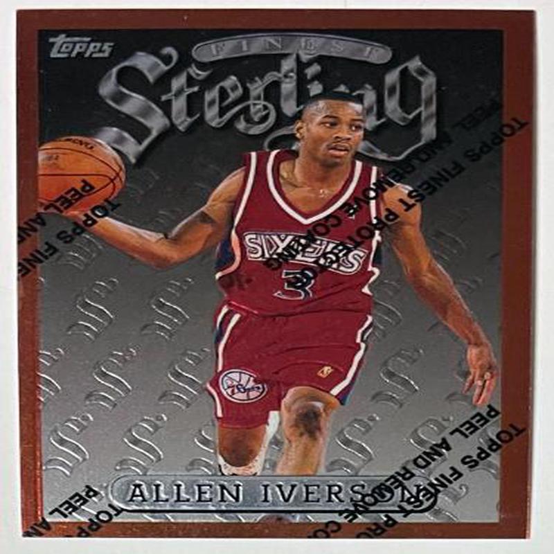 Allen Iverson 1996-1997 Topps Finest Sterling Rookie Card (RC) w/Coating #240 (Philaelphia 76ers)