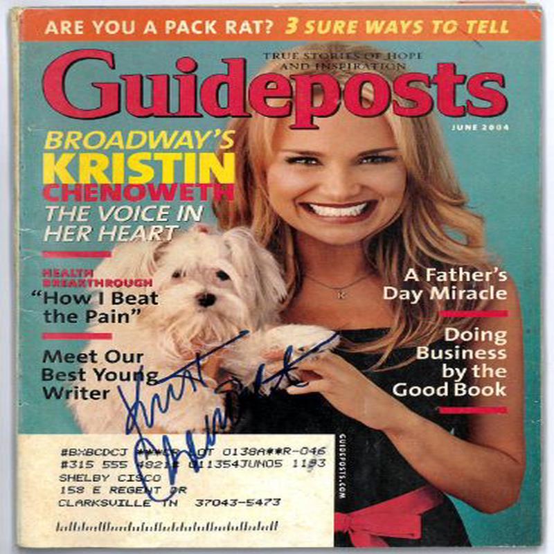 Kristin Chenoweth signed June 2004 Guideposts Magazine- COA (Wicked/Glinda/Country/Broadway)