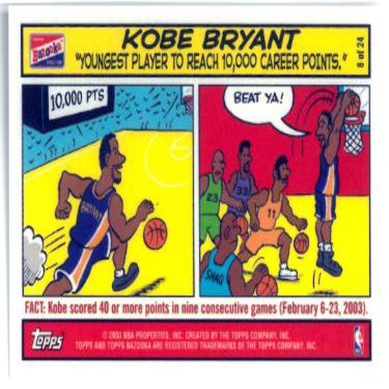 Kobe Bryant 2003-04 Topps Bazooka Comics Card #8 (Los Angeles Lakers/Rare)