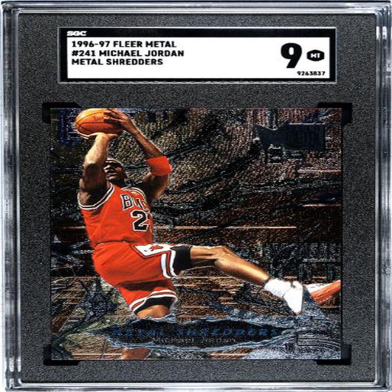 Michael Jordan 1996-97 Fleer Metal Shredders Card #241- SGC Graded 9 Mint (Chicago Bulls/GOAT/HOF)