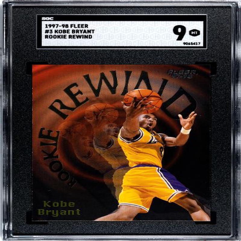 Kobe Bryant 1997-98 Fleer Rookie Rewind Card #3- SGC Graded 9 Mint (Los Angeles Lakers/2nd Year)