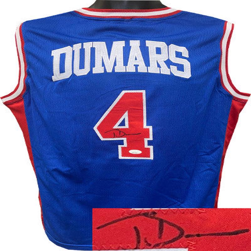 Joe Dumars signed Detroit Blue Custom Stitched Basketball Jersey XL- JSA Witnessed