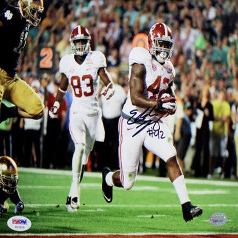 Eddie Lacy signed Alabama Crimson Tide 8×10 Photo #42- PSA Hologram (horizontal vs Notre Dame)