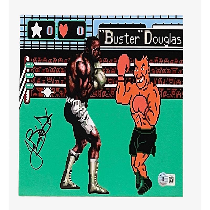 Buster Douglas Signed Mike Tyson Punch Out Boxing Photo Beckett 8×10