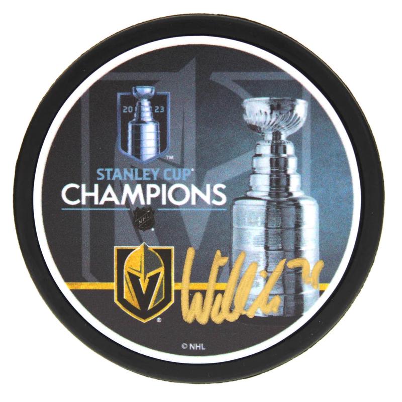 William Karlsson Signed 2023 Stanley Cup Vegas Golden Knights Puck COA IGM Autograph