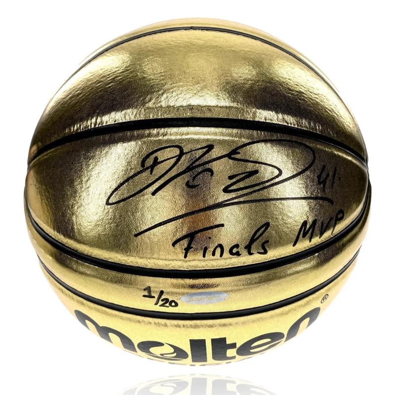 Dirk Nowitzki Signed Molten Gold Basketball Inscribed \”Finals MVP\” #d1/20 UDA COA Dallas Mavericks