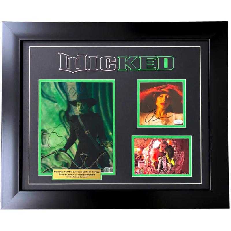 Wicked Ariana Grande Cynthia Erivo Signed Framed 8x10 Photo Framed JSA 75 Auto
