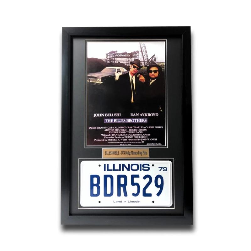 \"Blues Brothers\" Dan Aykroyd Movie Car License Plate Framed Collage Bros