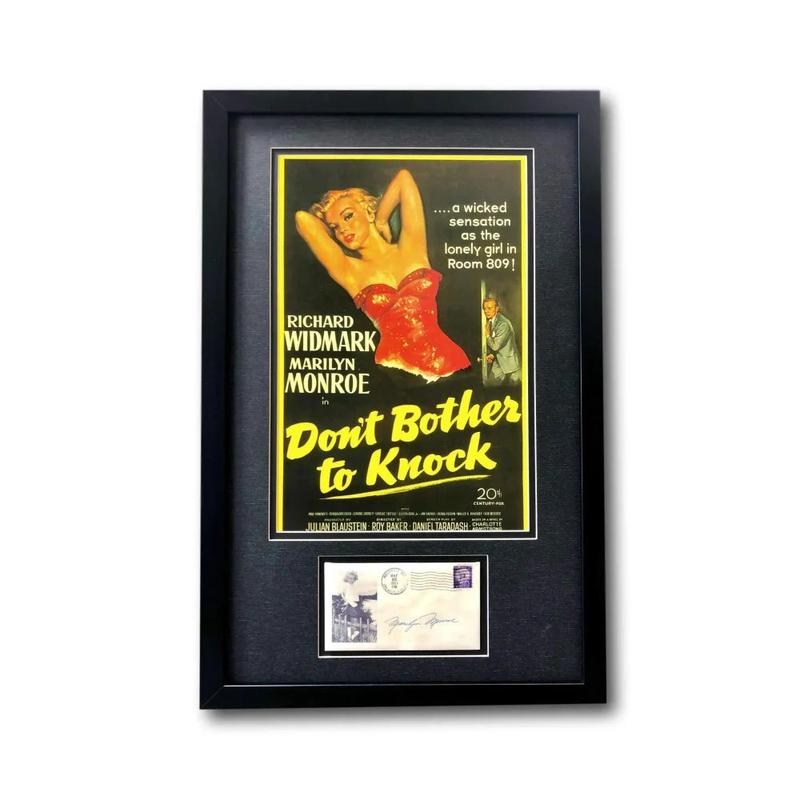 \"Don\'t Bother to Knock\" Monroe Framed Collage W/ Facs Autograph COA