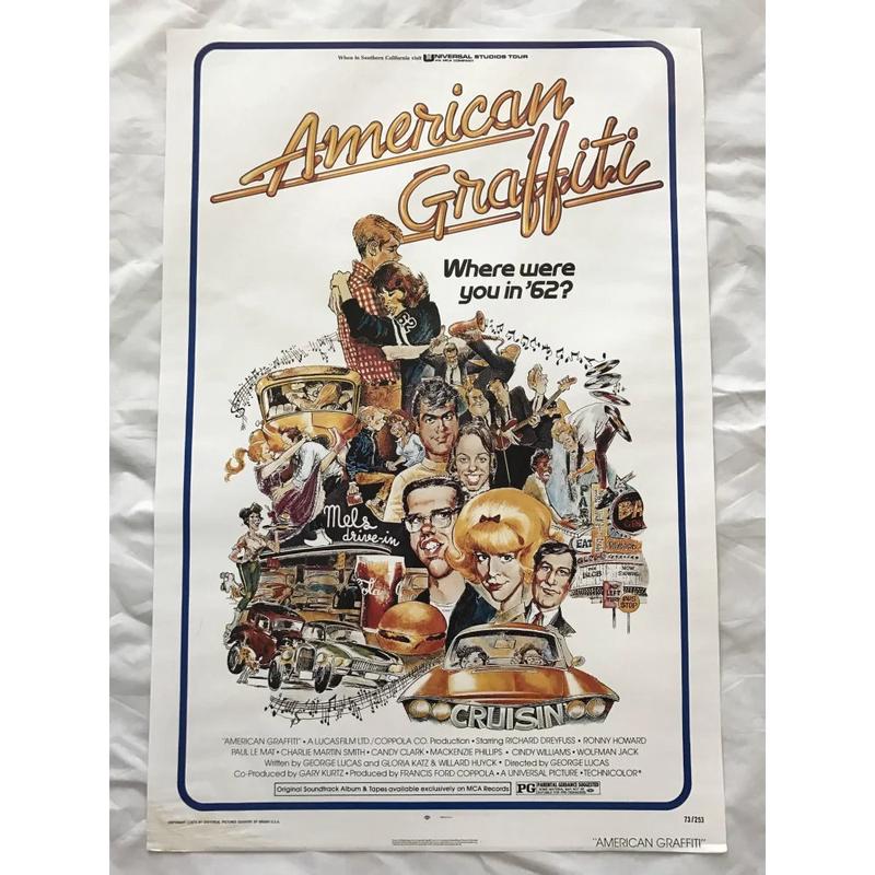 \"American Graffiti\" 1973 Original Movie Poster First Issue 27x40 Dreyfuss Howard
