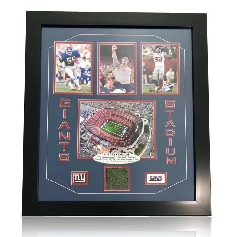 NY \"Giants Stadium\" Authentic Game Used Turf Framed Collage COA New York Photo