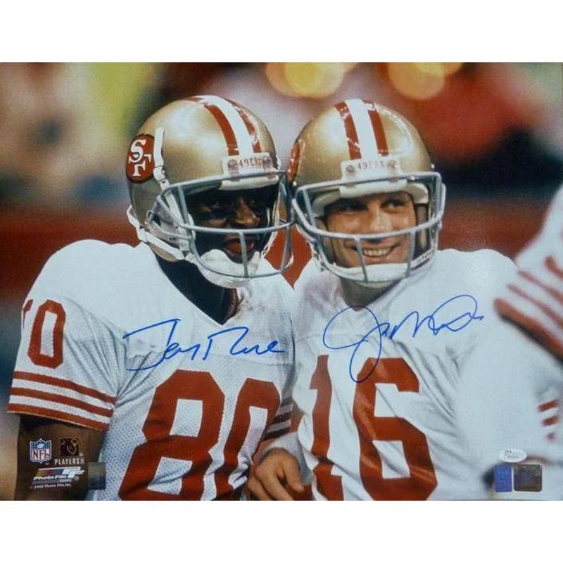 Joe Montana / Jerry Rice Dual Signed & Framed 16×20 JSA COA 49ers Autograph