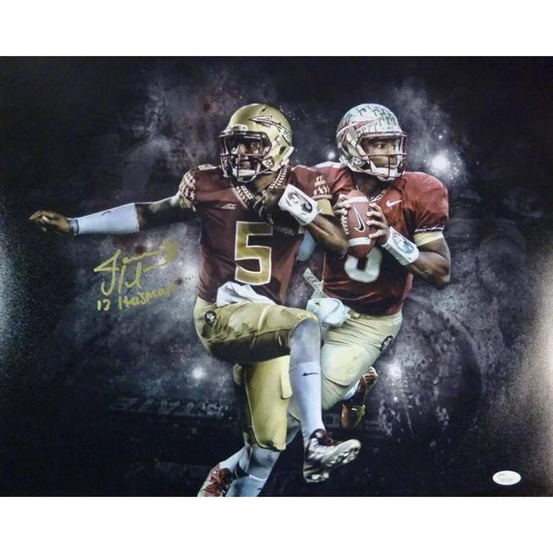 Jameis Winston Signed Framed 16×20 JSA COA Florida State Heisman Fsu Autograph