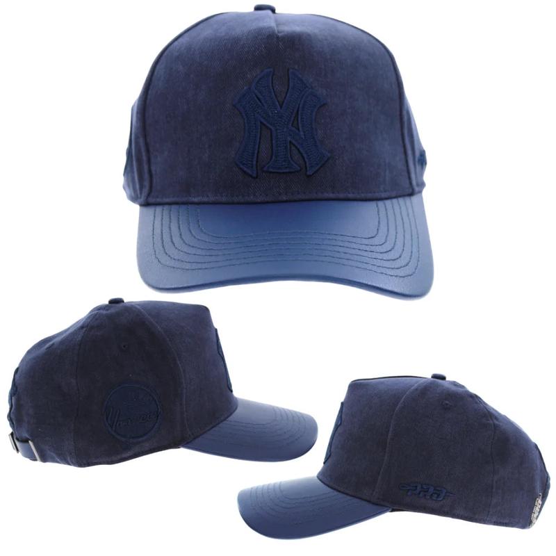 Pro Standard New York Yankees Unisex Classic Twill Pro Pinch Snapback Hat MLB - Navy Blue
