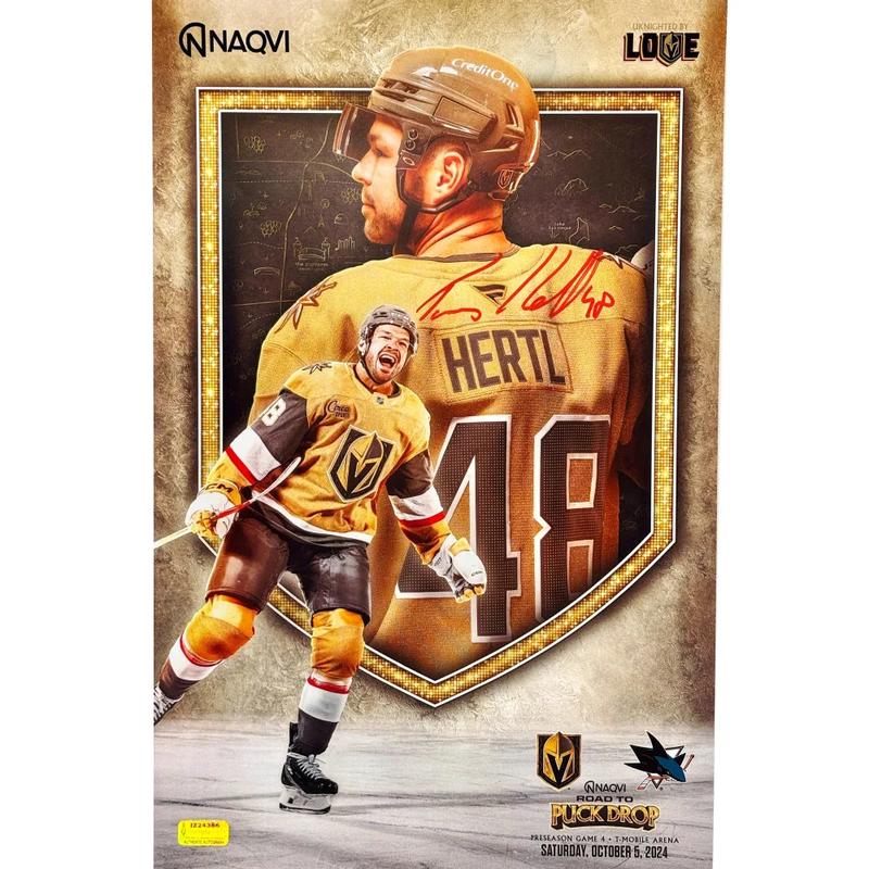 Tomas Hertl Signed Vegas Golden Knights 11×17 Game Day Poster 10/5/24 IGM Photo