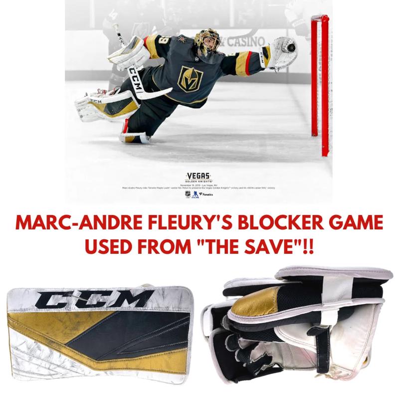 Marc-Andre Fleury Game Used \”The Save\” 11/19/19 Blocker COA VGK Vegas Golden Knights 1/1