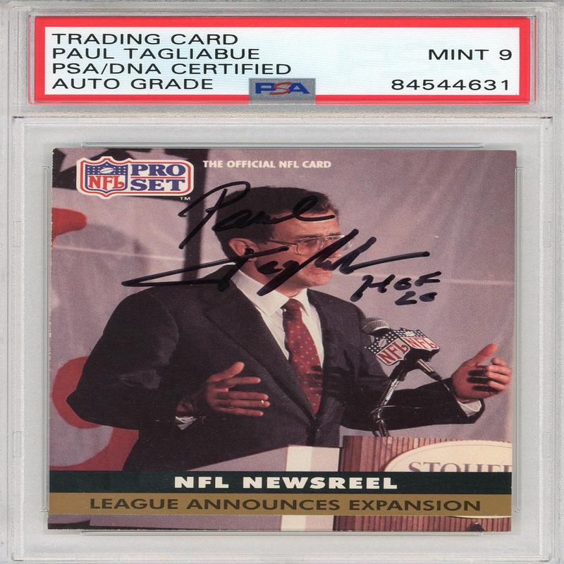 Paul Tagliabue \"HOF 20\" Autographed 1991 Pro Set Card #686 (PSA Auto 9)