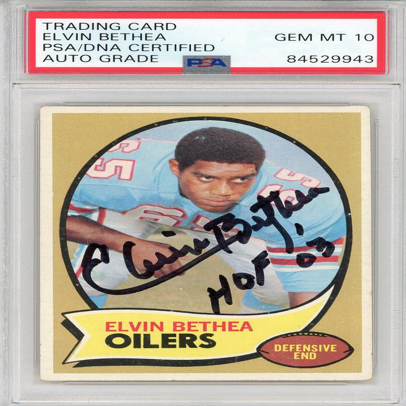 Elvin Bethea \"HOF 03\" Autographed 1970 Topps Card #43 (PSA Auto 10)