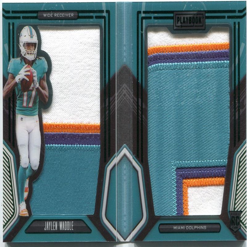 Jaylen Waddle 2021 Panini Playbook Dual 4 Color Patch RC 10/49