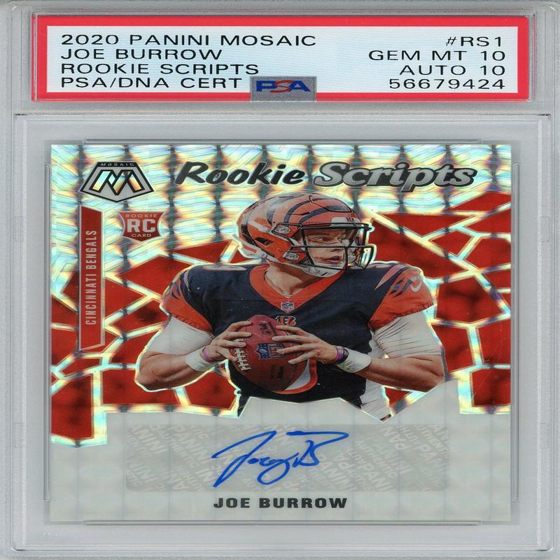 Joe Burrow Autographed 2020 Panini Mosaic Rookie Scripts Card #RS1 (PSA Gem Mint 10/10)