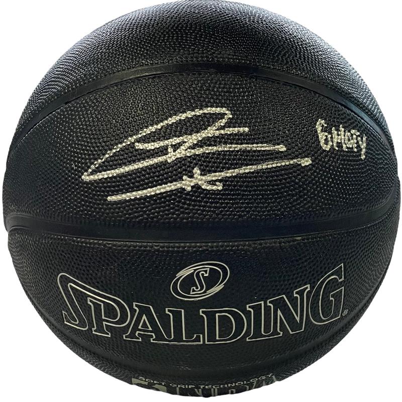 Tyler Herro \”6MOY\” Autographed Spalding Black I/O Basketball (JSA)